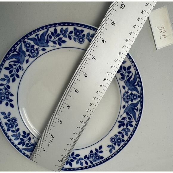 Vintage Pair Nippon Blue Phoenix Birds Royal Sometuke Plates Two 8 1/2” EUC - Picture 4 of 10